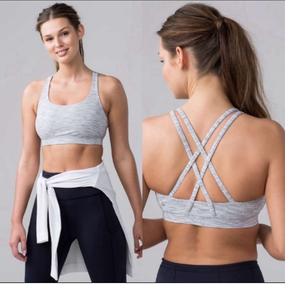 Lululemon Energy Bra Wee Are From Space Ice Grey Alpine White NWOT - Picture 1 of 5